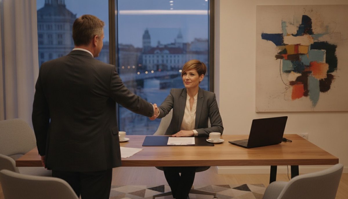 Poignée de main consultant et client